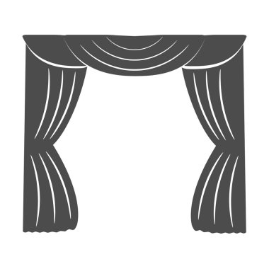 Perdeler beyaz zemin üzerinde. Siluet. Vektör