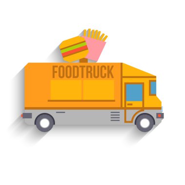 Gıda kamyon, düz tasarım, vektör