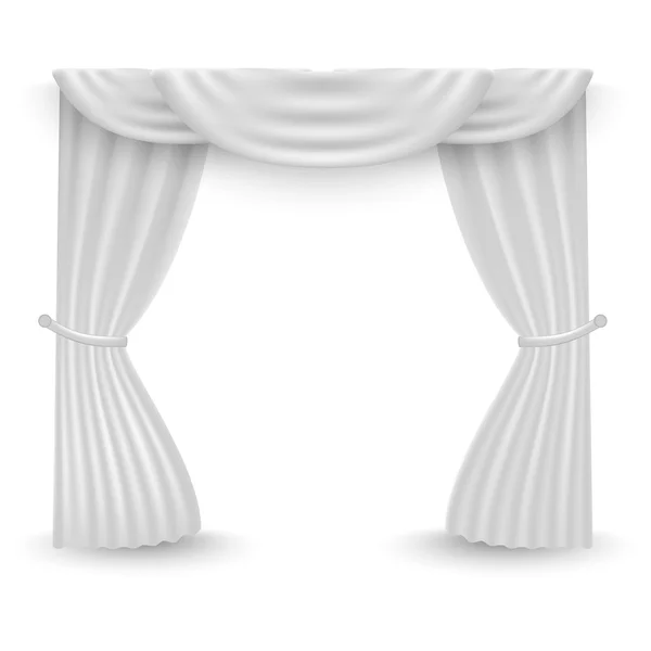 白い背景に白いカーテン。ベクトル — ストックベクタ