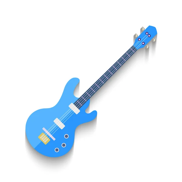 Elektro gitar düz tasarımı beyaz arka plan üzerinde izole. Vektör — Stok Vektör