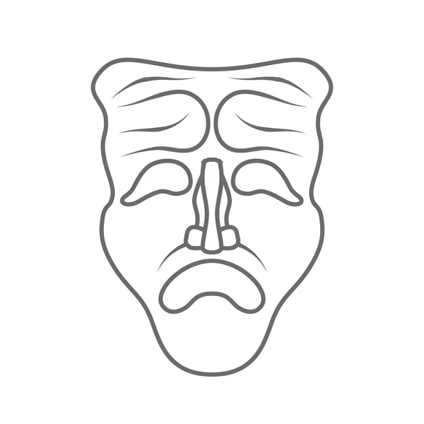 Színházi maszkok elszigetelt fehér background vektor — Stock Vector
