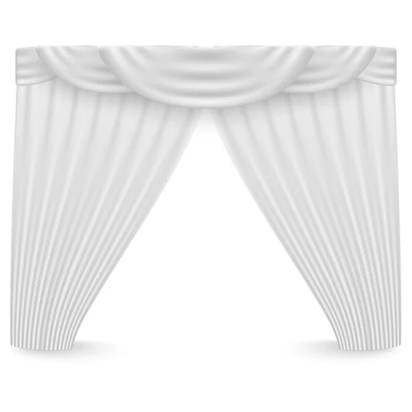 Cortinas blancas sobre fondo blanco. Vector — Vector de stock