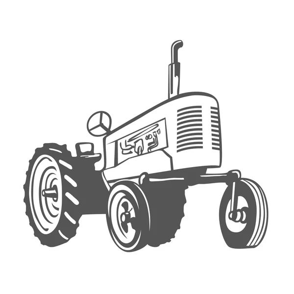 Bauernhof Traktor monochromes Design. Vektor — Stockvektor