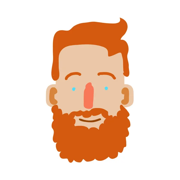 Cara masculina de dibujos animados aislada en blanco. Vector — Vector de stock