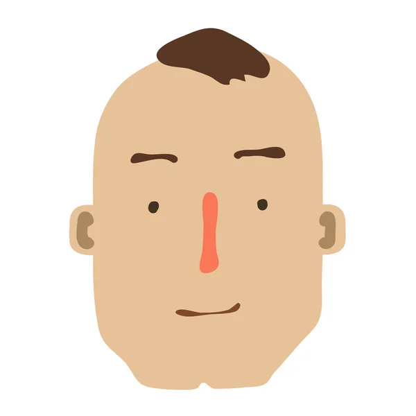 Cara masculina de dibujos animados aislada en blanco. Vector — Archivo Imágenes Vectoriales