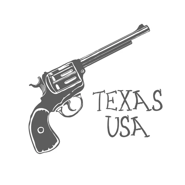Revolver Gun isolé sur fond blanc. Vecteur — Image vectorielle