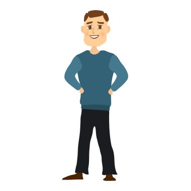 Beyaz arka plan üzerinde izole karikatür erkek. Vektör