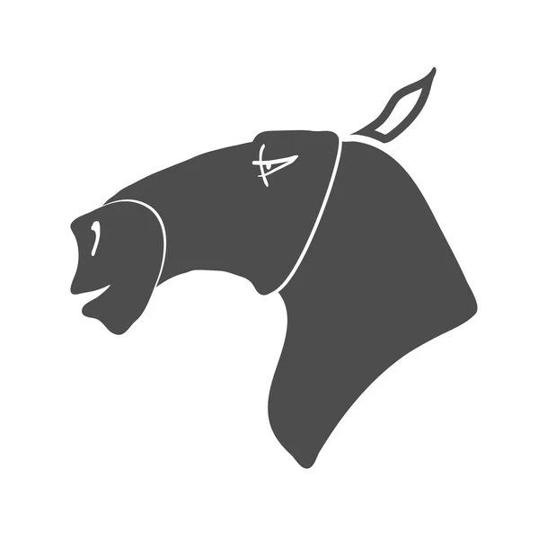 Cartoon paard hoofd silhouet. Vector — Stockvector