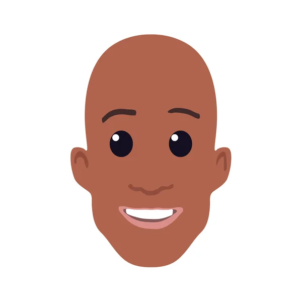 아프리카계 미국인 남성 얼굴 만화. 벡터 — 스톡 벡터
