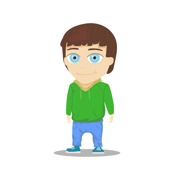 Персонаж мультфильма выделен на белом фоне. Вектор
