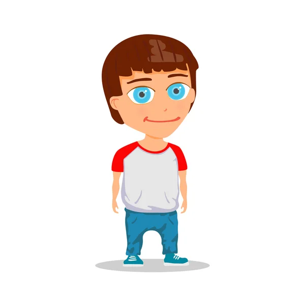Zeichentrickfigur Junge isoliert auf weißem Hintergrund. Vektor — Stockvektor