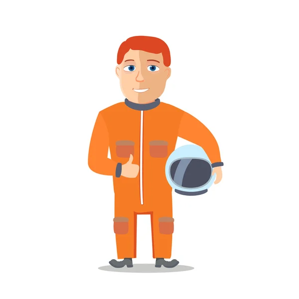 Cartoon karakter Spaceman met Cpace pak. Vector — Stockvector