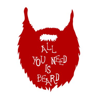 Beyaz arka plan üzerinde vektör izole metin ile sakal