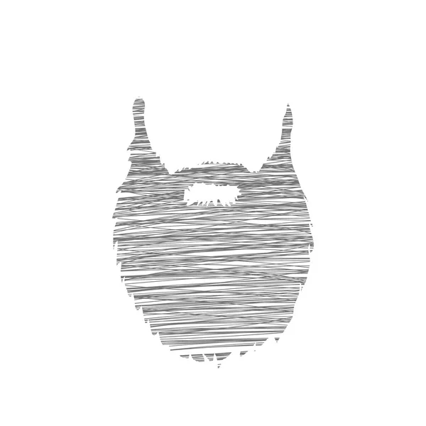 Kézzel rajzolt firka elszigetelt fehér background vektor szakáll — Stock Vector