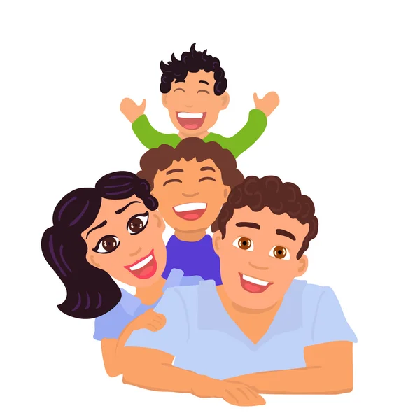Счастливый отец семьи, мама, дочь и сын. Вектор — стоковый вектор
