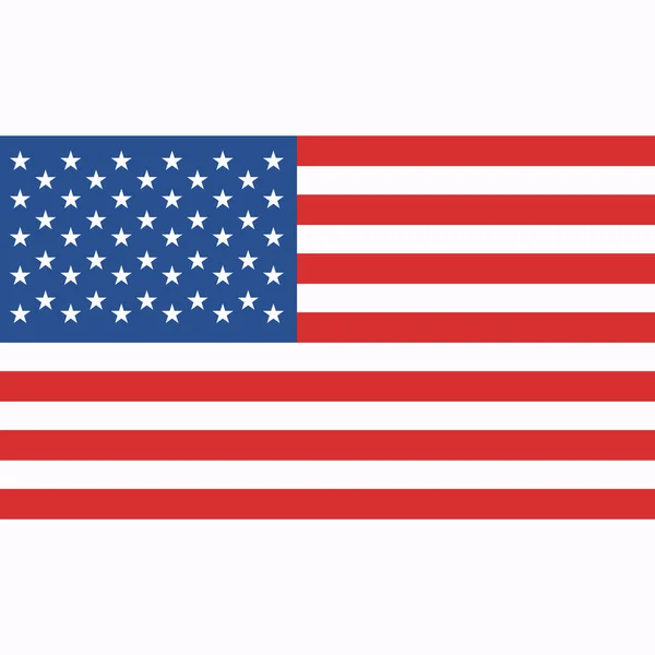 Imagem vetorial da bandeira americana ilustração em branco — Vetor de Stock