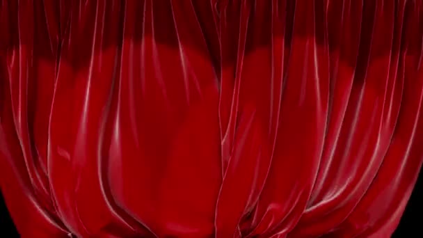 緑の画面で最高のカーテン背景-赤いカーテン3Dレンダリングを開く — ストック動画