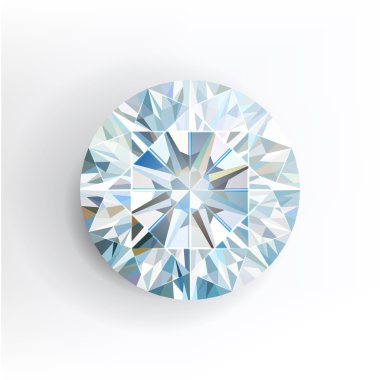 Diamond isolated on white background. Vector clipart