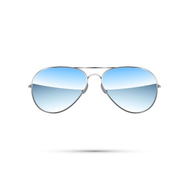 havacı güneş gözlüğü üzerinde beyaz izole. vektör