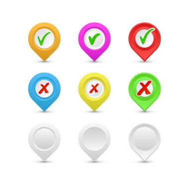 harita göstergesi onay işareti ile. vektör