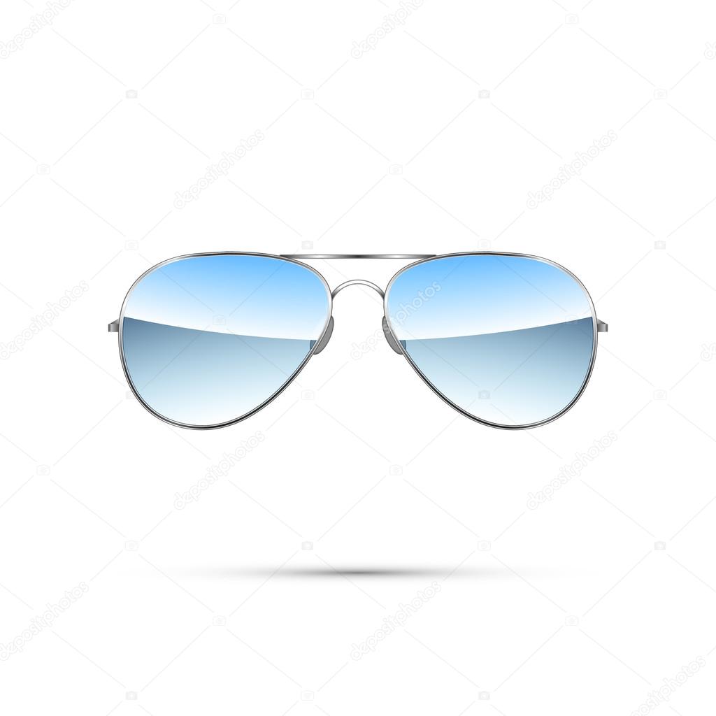 Aviator sunglasses isolated on white. Vector