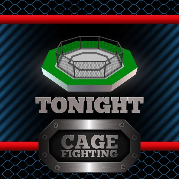 Cage Fighting. Poster. Vector — Stock Vector