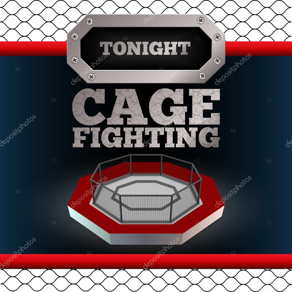 Cage Fighting. Poster. Vector
