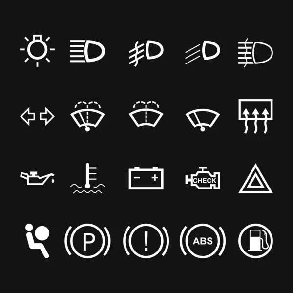 Car Indicator Icons. — Stock Vector