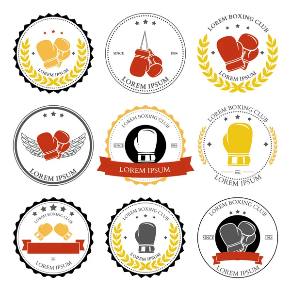 Etichette e badge da boxe Illustrazioni Stock Royalty Free