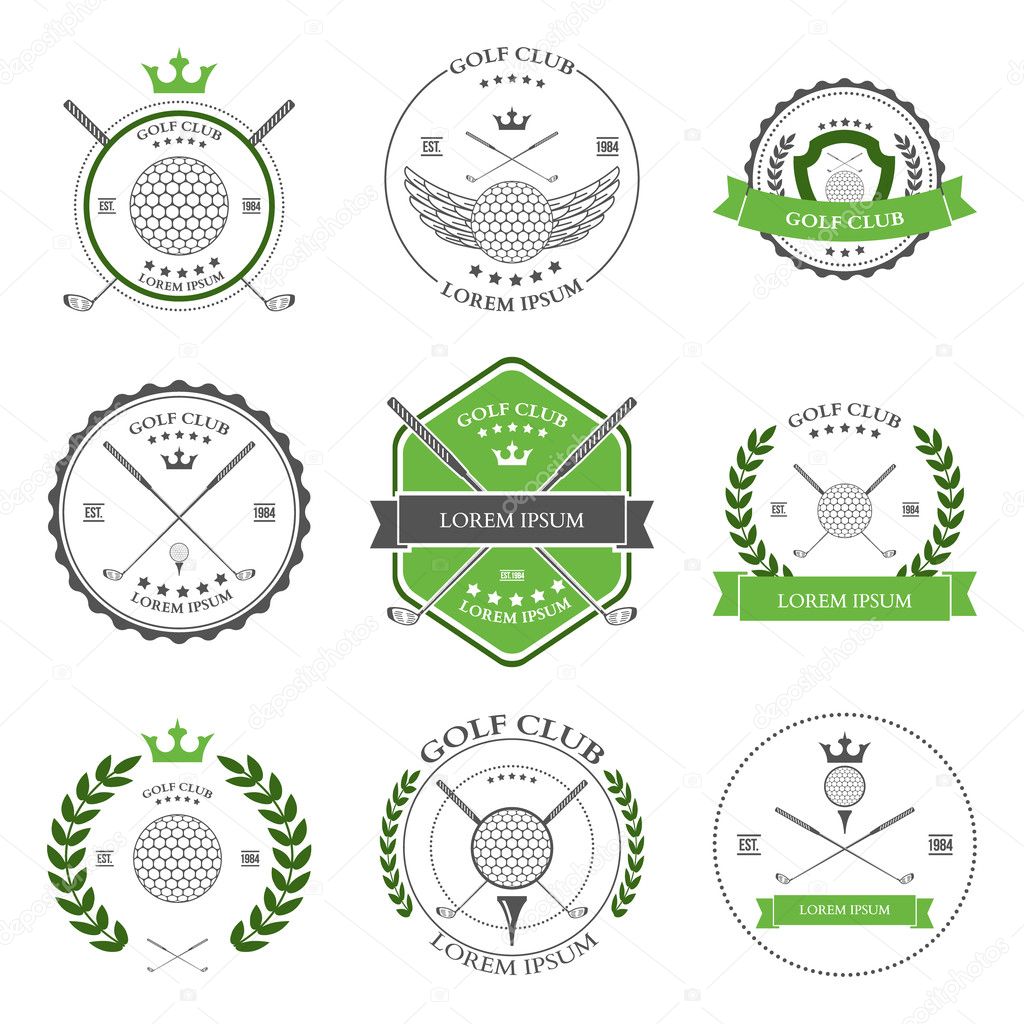 Golf labels and icons
