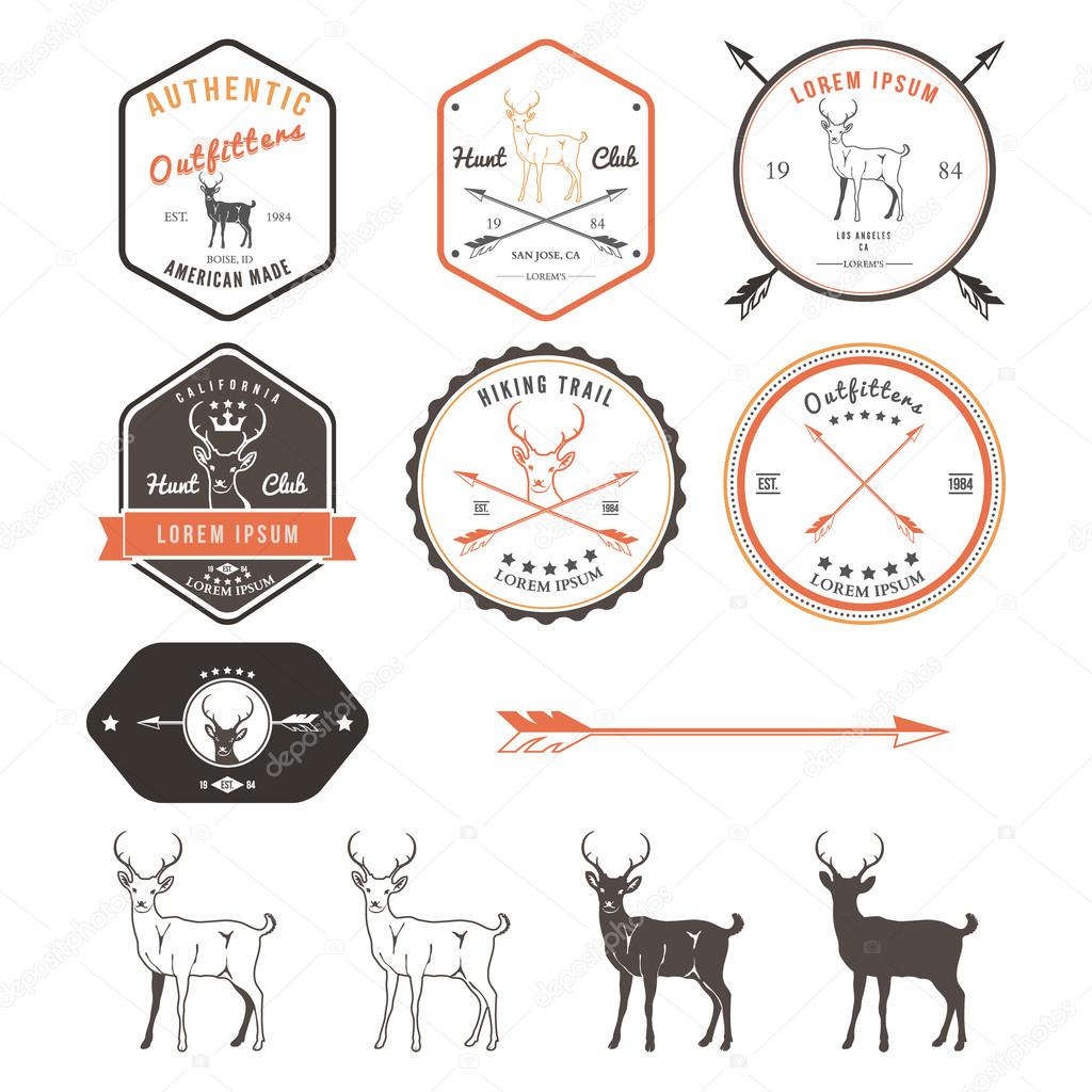 Vintage deer icons