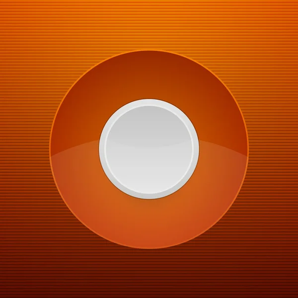Botón blanco abstracto sobre fondo naranja. Vector — Vector de stock
