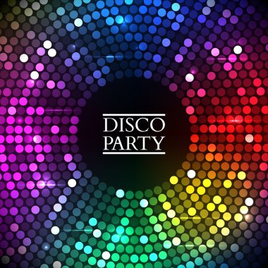 Colorful disco lights. Vector clipart