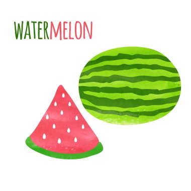 Renkli suluboya karpuz