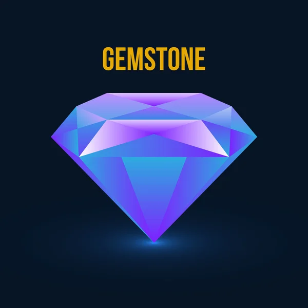Shiny blue Gemstone — Stock Vector
