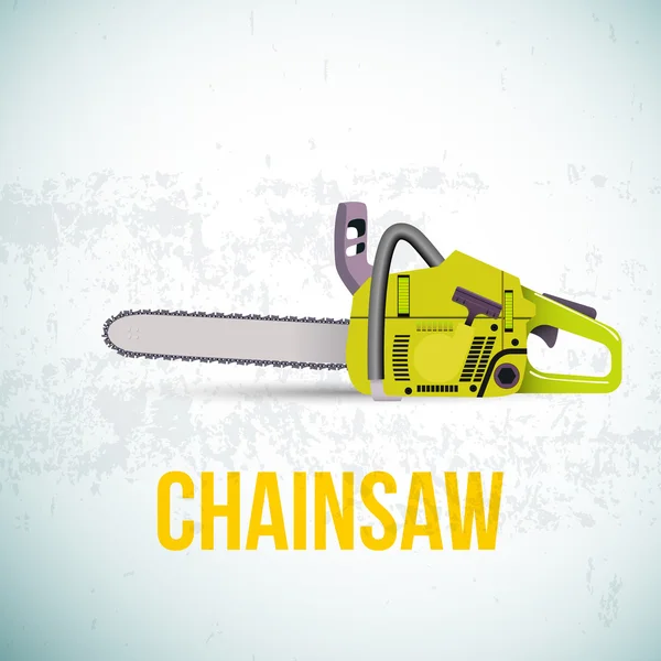 Żółty realistyczne Chainsaw — Wektor stockowy