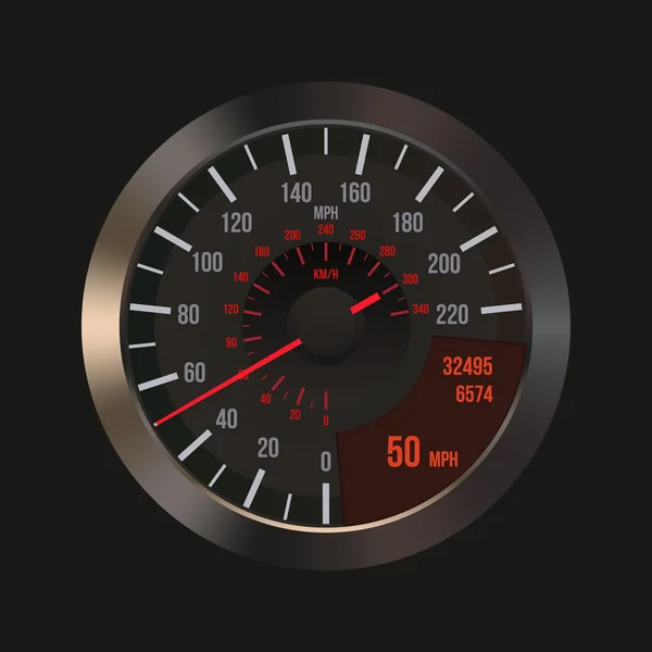 Tableau de bord de voiture compteur de vitesse — Image vectorielle