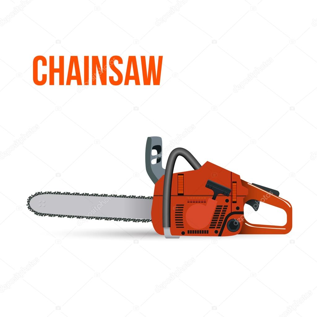 Red realistic Chainsaw