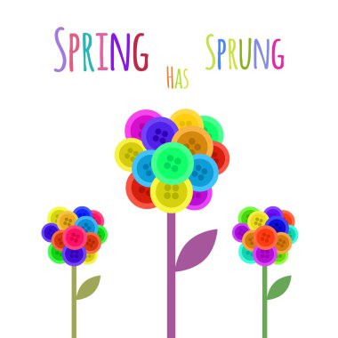 Abctract buttons flower. Spring has sprung. Vector clipart