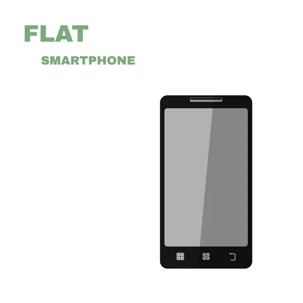 Smartphone plano aislado en blanco. Vector — Archivo Imágenes Vectoriales