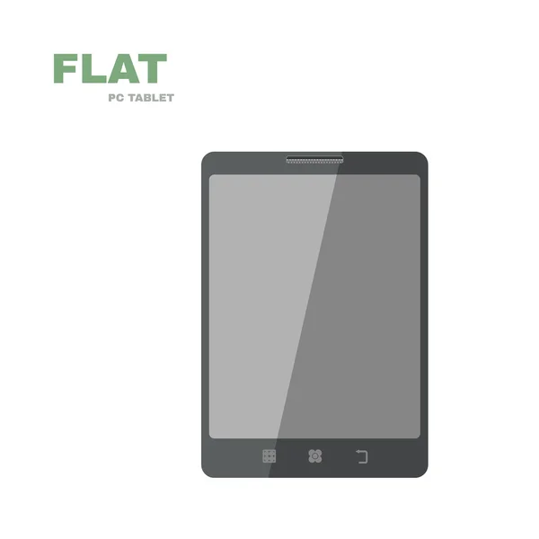 Platte Pc tablet geïsoleerd op wit. Vector — Stockvector