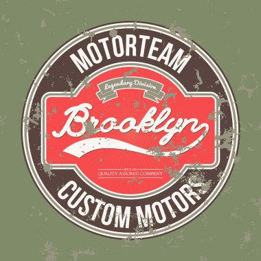 Motorteam Brooklyn. T-shirt grafik. Vektör