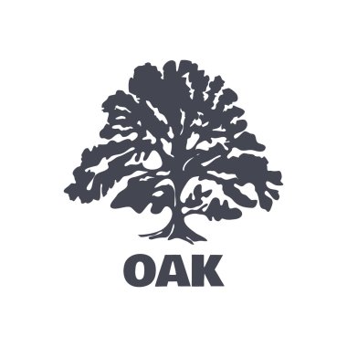 Meşe ağacı Logo siluet. Vektör