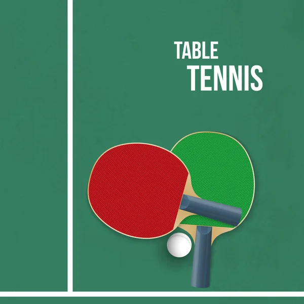 Dos raquetas para jugar al tenis de mesa. Vector — Vector de stock