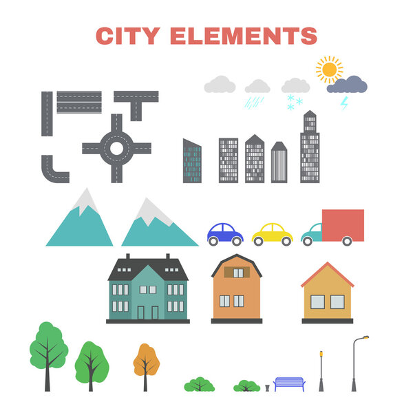 City elements for creating your map. Vector