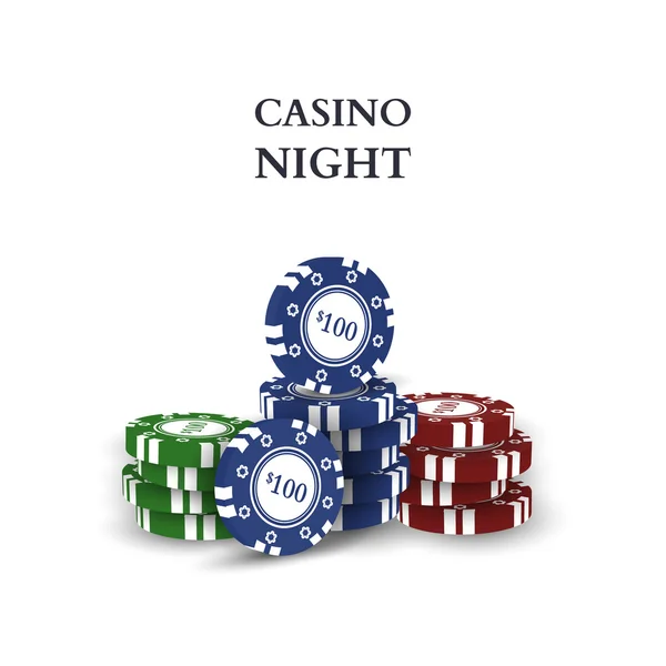 Casino Chip högen — Stock vektor