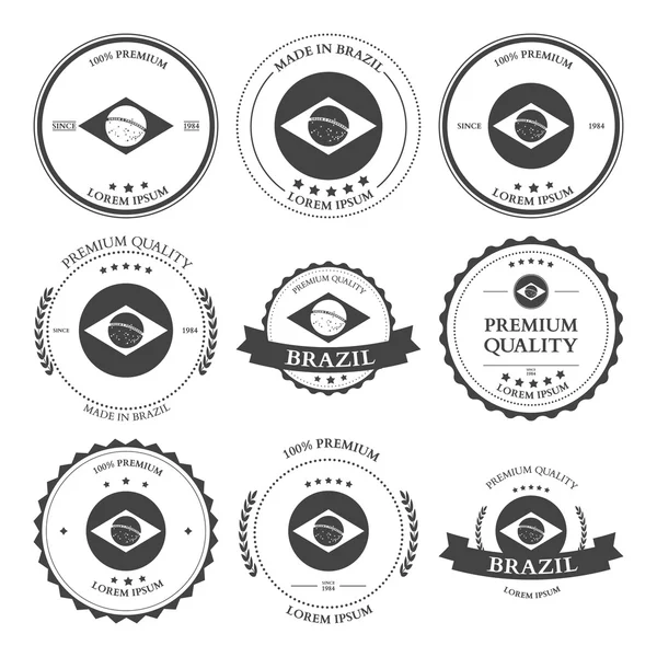 In Brazilië, dichtingen, badges gemaakt. Vector — Stockvector