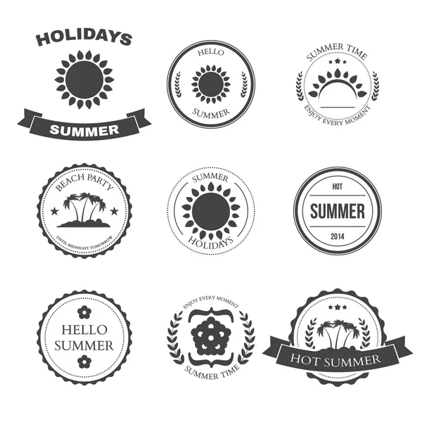 Summer design elements and typography design — Stock Vector