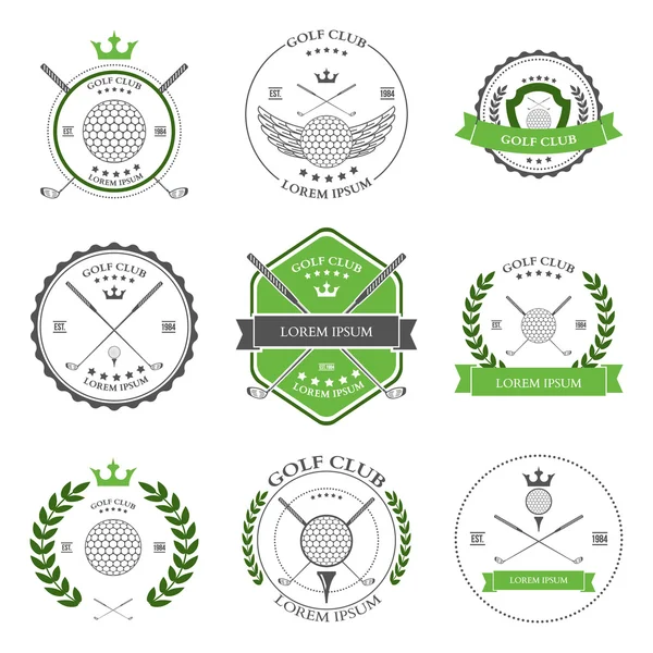 Étiquettes et icônes de golf ensemble. Vecteur — Image vectorielle