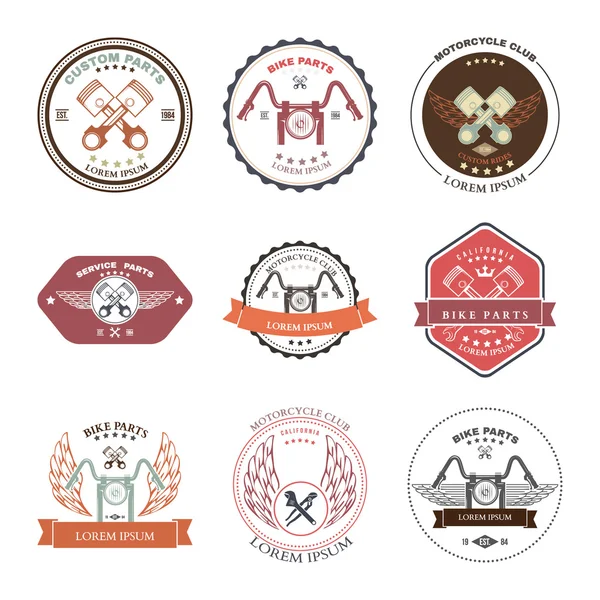 Bisikletçileri Onarım Servisi Amblemler koleksiyonu. Vektör